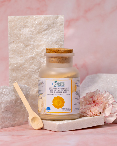 Natural Normal Skin Face Ubtan 3-in-1 Ayurvedic facial cleanser, gentle exfoliator, and nourishing face mask made with botanical powders, natural flours, and mineral-rich clays.