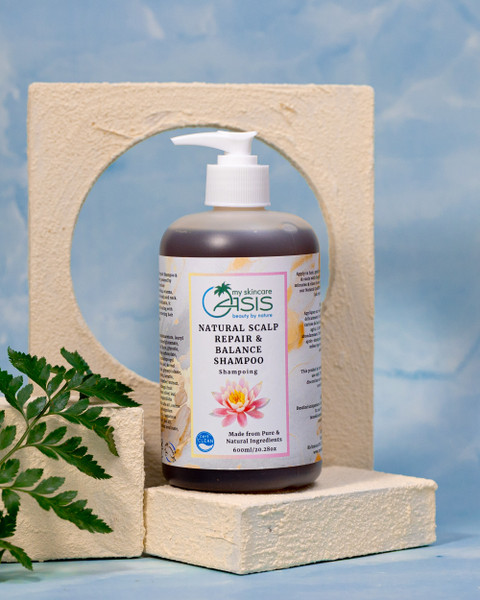 Natural Scalp Repair & Balance Shampoo with Birch Tar Oil for dry, flaky and itchy scalp, sulfate-free plant-based shampoo for healthier-looking hair and scalp.