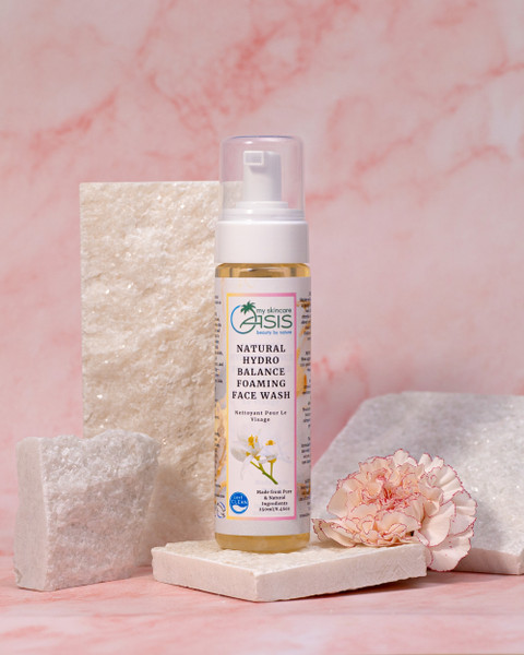 HydroBalance Natural Foaming Face Wash for oily and blemish-prone skin with Niacinamide, Zinc PCA, Aloe Vera, and Allantoin to gently cleanse and balance excess oil.