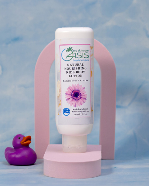 Natural Kids Body Lotion with Shea Butter, Cocoa Butter, Tucuma Butter, Calendula, Chamomile, and Jojoba Oil for soft, hydrated children's skin