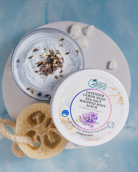 Natural Lavender Lemon Dead Sea Salt Whipped Body Scrub