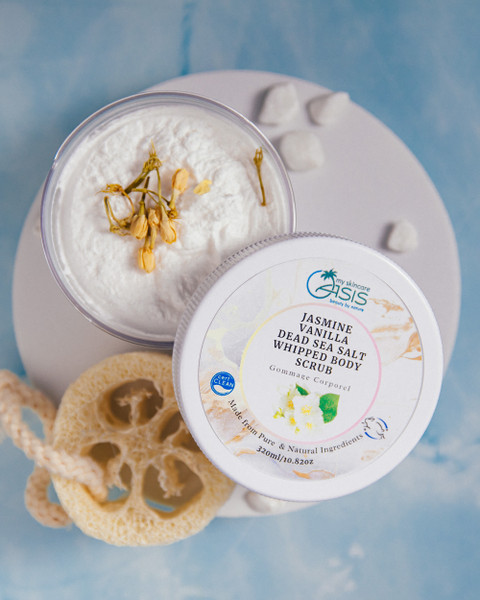 Natural Jasmine Vanilla Dead Sea Salt Whipped Body Scrub