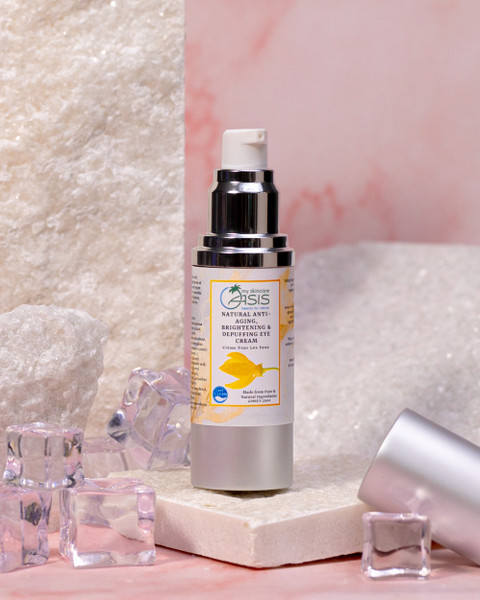 Natural Anti-Aging Eye Cream for wrinkles, crow's feet, dark circles, puffiness, sagging eyelids, and dry under-eye skin with botanical anti-aging technology and deep hydration.