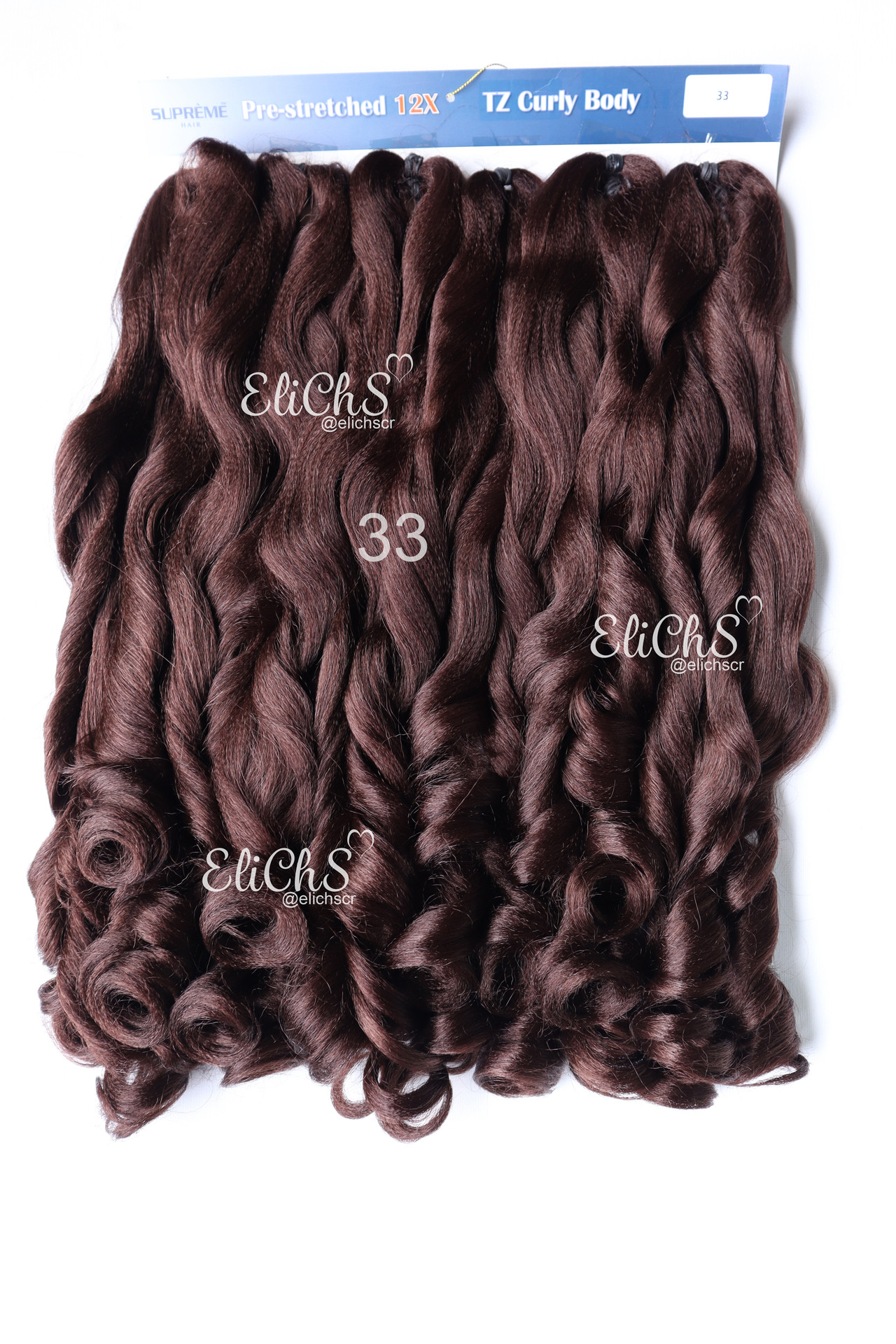 Cabello para trenzas Kanekalon 12x Color 33 Largo 22