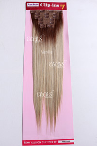 Extensiones de seda con clips Largo 24 pulgadas 7 piezas color Vanilla Extensiones de seda con clips Largo 24 pulgadas 7 piezas color Vanilla