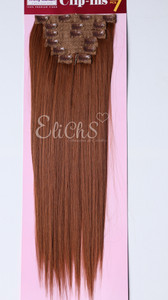 Extensiones de seda con clips Largo 24 pulgadas 7 piezas color Castaño Cobrizo Extensiones de seda con clips Largo 24 pulgadas 7 piezas color Castaño Cobrizo