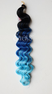Cabello Deep wave para crochet o para trenzas color Mixto azul Cabello Deep wave para crochet o para trenzas color Mixto azul