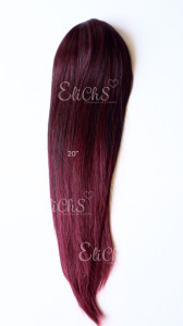 Cola de moño water Color negro con borgonia Largo 20