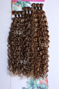 Cabello de seda Curly  9 piezas Largo 28,24,20 color 18/613