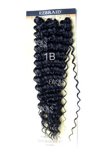 Cabello para trenzas y para crochet deep wave Largo 18 color 1B negro Cabello para trenzas y para crochet deep wave Largo 18 color 1B negro
