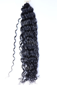 Cabello para trenzas y para Crochet Loose deep twist largo 24 Color  1B Negro Cabello para trenzas y para Crochet Loose deep twist largo 24 Color  1B Negro