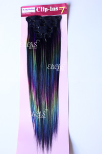 Extensiones de seda con clips Largo 24 pulgadas 7 piezas color Peacock Extensiones de seda con clips Largo 24 pulgadas 7 piezas color Peacock