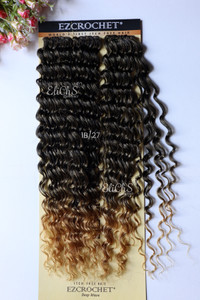 Cabello para trenzas y para crochet deep wave Largo 18 color 1B27
