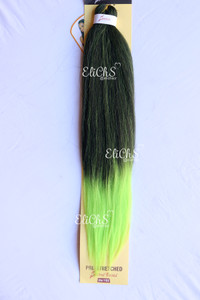 Cabello kanekalon premium Largo 26 Color Negro con verde claroEZ Cabello kanekalon premium Largo 26 Color Negro con verde claroEZ