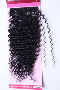 Extensiones de seda con clips Largo 18 pulgadas 7 piezas color Negro Natural Extensiones de seda con clips Largo 18 pulgadas 7 piezas color Negro Natural