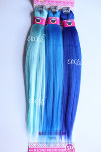 Cabello para trenzas Largo 24 pulgadas EZSPLIT color BLUISH Cabello para trenzas Largo 24 pulgadas EZSPLIT color BLUISH