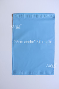 Bolsas para envío Biodegradable 50 unidades color Celeste tamaño 25cmx 37cm