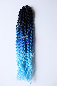 Cabello Para CrocheT Water Wave  largo 18 Color azul mixto HM02 Cabello Para CrocheT Water Wave  largo 18 Color azul mixto HM02