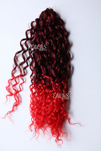 Cabello para trenzas o crochet Jess color 1BRed negro con Rojo Cabello para trenzas o crochet Jess color 1BRed negro con Rojo