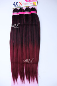 Cabello para trenzas Kanekalon premium 4 piezas  Largo 26 color Negro con  Borgoña Cabello para trenzas Kanekalon premium 4 piezas  Largo 26 color Negro con  Borgoña