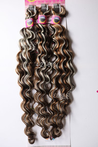 Cabello para trenzas o crochet ezBreeze wave largo 28 color #427613