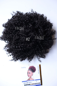 Cola de moño Afro kinky color #2 Castaño bien oscuro