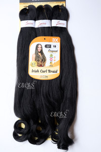 Cabello de seda para trenzas Irish curl Largo 22 color #1B negro Cabello de seda para trenzas Irish curl Largo 22 color #1B negro