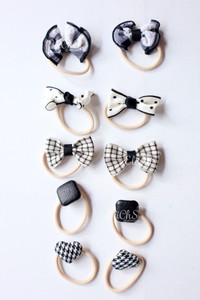 Set de colas para niñas Blanco y Negro #7629