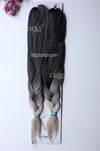 Cabello kanekalon premium color 1B PLATINUM Largo 24