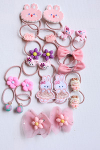 Set de colas para niñas #7085 Rosa y Morado