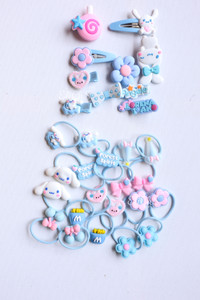 Set surtido de colsa y broches #7361 color celeste