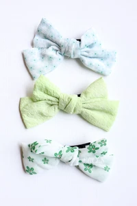 Set de 3 lazos de tela #7525 color Verde