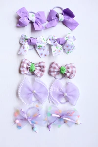 Set de colas con lazo #7730 color morado