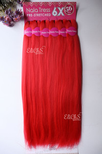 Cabello para trenzas Kanekalon premium 6 piezas  Largo 26  Color Rojo 330gramos