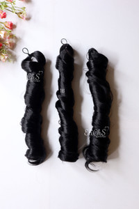 Cabello para trenzas French Pony Largo 24 Color 1B negro  3 piezas