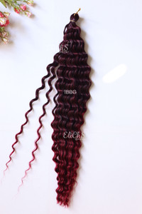 Cabello para crochet o para trenzas Dcurl Largo 24 color 1BBG Negro con Borgoña