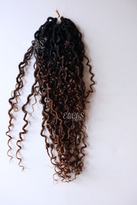 Cabello para crochet  River Locs Color 1B430 Negro con castaños   largo 18 pulgadas