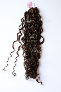 Cabello para crochet Orgánico de Bio proteina AIR curl color #6 Castaño