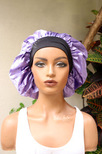 Gorro de Saten con banda ancha color Lila
