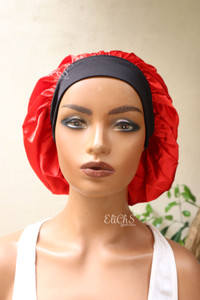 Gorro de Saten con banda ancha color Rojo