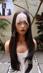Peluca lacefront Petra 13x6 libre Partición Petra  color 4 castaño oscuro