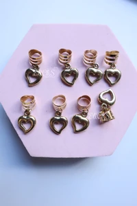 Accesorio para cabello Corazon Dorado 8 piezas