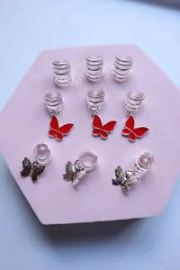 Accesorio para cabello Mariposa Roja 9 piezas