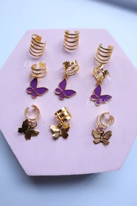 Accesorio para cabello Mariposa Morada 9 piezas