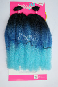 Cabello kinky afro color 1BBLSKY Cabello kinky afro color 1BBLSKY