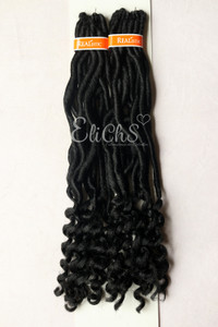 Cabello para Crochet Goddes Locs Largo 18 color 1 Negro