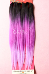Cabello para trenzas kanekalon Premium  Negro-Morado-Lavanda Cabello para trenzas kanekalon Premium  Negro-Morado-Lavanda