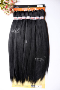 Cabello para trenzas Kanekalon premium 7 piezas  Largo 26 color 1B Negro Natural 560 gramos