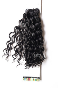 Cabello Beach Curl largo 18 color #1B negro Cabello Beach Curl largo 18 color #1B negro