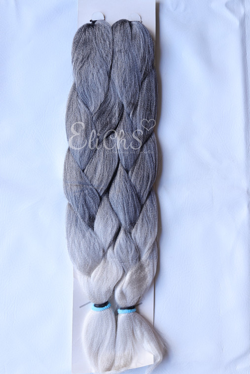 Cabello kanekalon premium color Silver Gray Largo 24